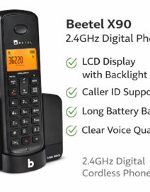 beetel cordless phone x90 with lcd display and caller id